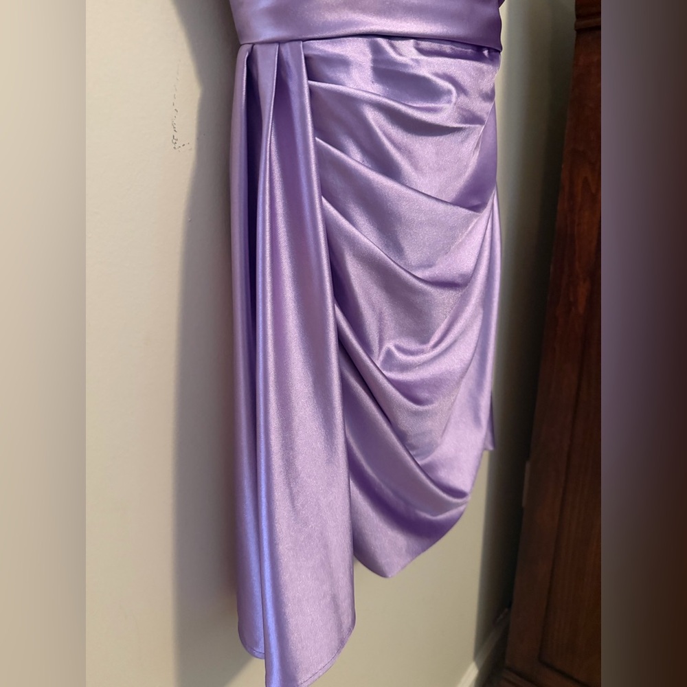 Ed Young Lavender Satin Corset Mini Dress - Picture 11 of 12